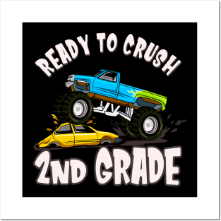 Monster Truck 2nd Grade School Kids Gifts Posters and Art